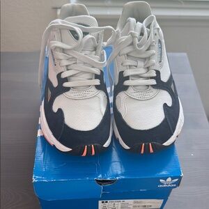Adidas Kids' White and Navy Sneakers